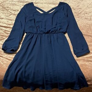 Miami Navy Blue Long Sleeve Dress